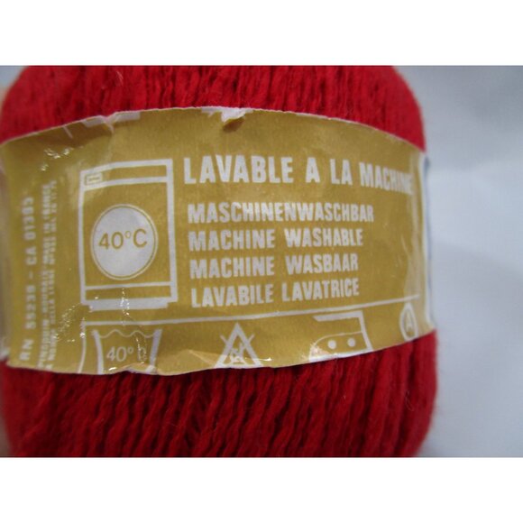 Pinguoin Red Cotton Linen Yarn 50g 135m 150yds 4 Ply Machine Washable - Picture 4 of 11
